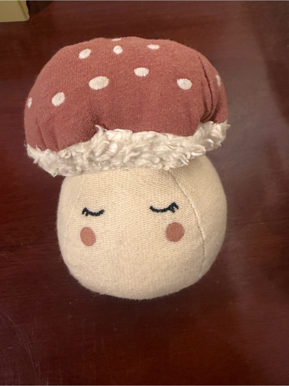 Plush Mushroom Rattle - Blush Pink & Cream